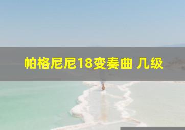 帕格尼尼18变奏曲 几级